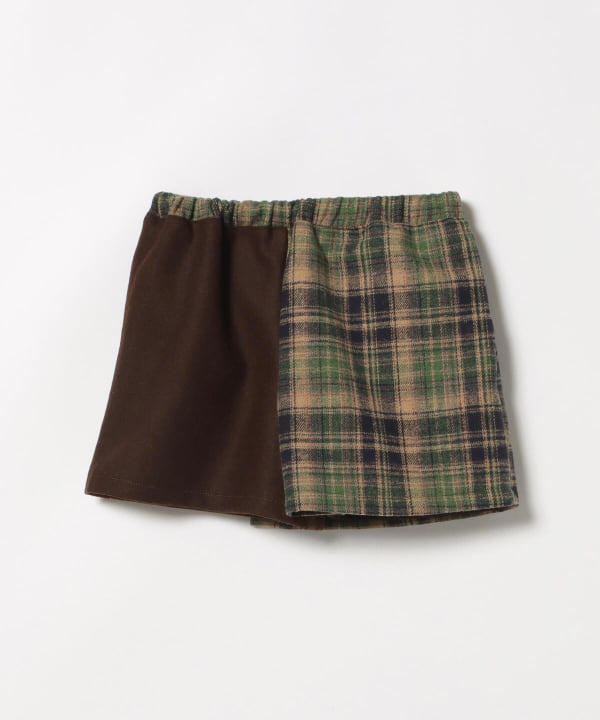 90s パッチワーク ミニスカート BEAMS mini（ビームス ミニ）パッチワーク チェック スカ