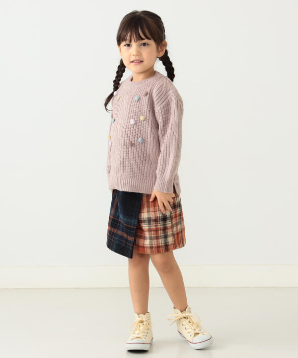 BEAMS mini（ビームス ミニ）パッチワーク チェック スカ
