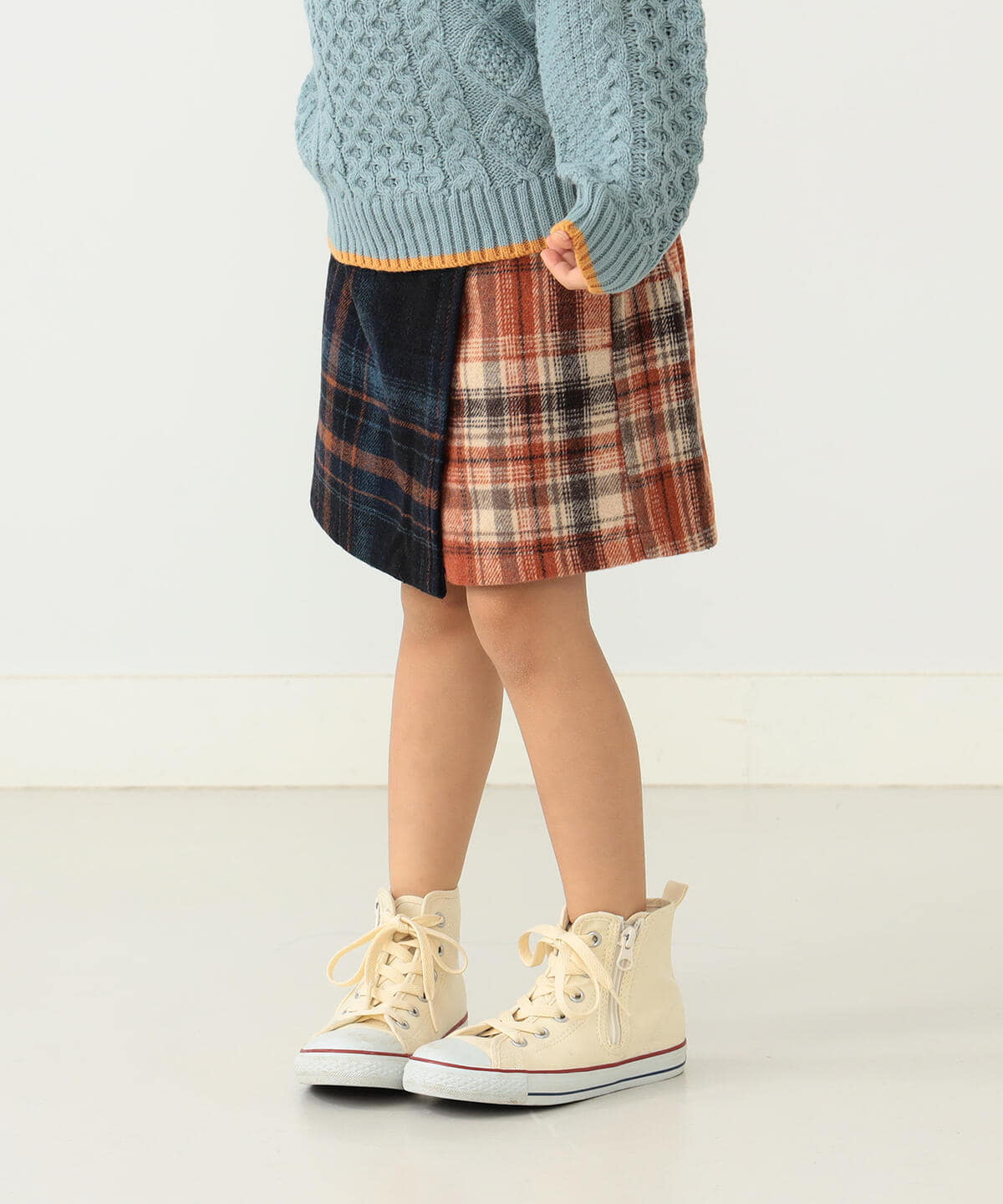BEAMS mini（ビームス ミニ）パッチワーク チェック スカ