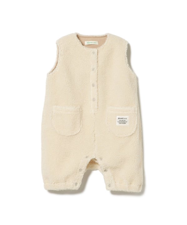 オーバーオール　アイボリー　38 新品　フォロー割-200円 BEAMS mini（ビームス ミニ）【WEB限定】ベビー ボア オーバーオール