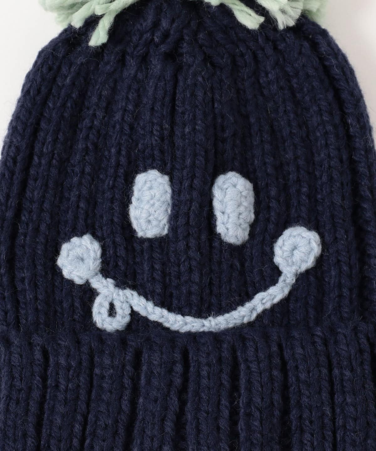 希少 45R✨R by 45rpm インディゴ デニム ポンポンニット帽 R刺繍 刺繍糸 | デニム祭 | 45R