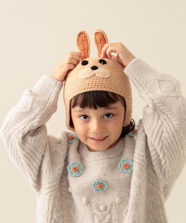 BEAMS mini（ビームス ミニ）アニマル ニット ワッチキャップ 2025FW