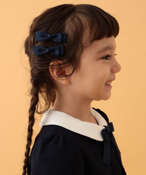 BEAMS mini（ビームス ミニ）ダブル リボン ピン（ヘアアクセサリー