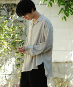 BeAMS DOT / プレーン オープンカラーシャツ