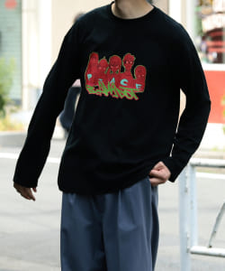 BeAMS DOT×JUN INAGAWA / PEACE プリント ロングスリーブTシャツ