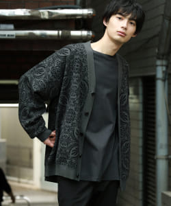 BeAMS DOT / ジャカードニットカーディガン