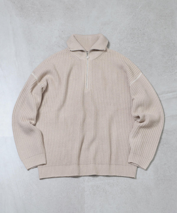 BEAMS HEART BEAMS HEART Outlet] BeAMS DOT / Half zip knit (tops