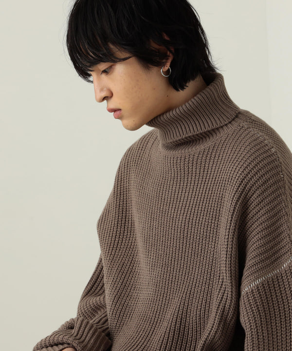 未使用品 WOOL FACTORY ニット カットソー タートルネック 長袖 青 44 ...