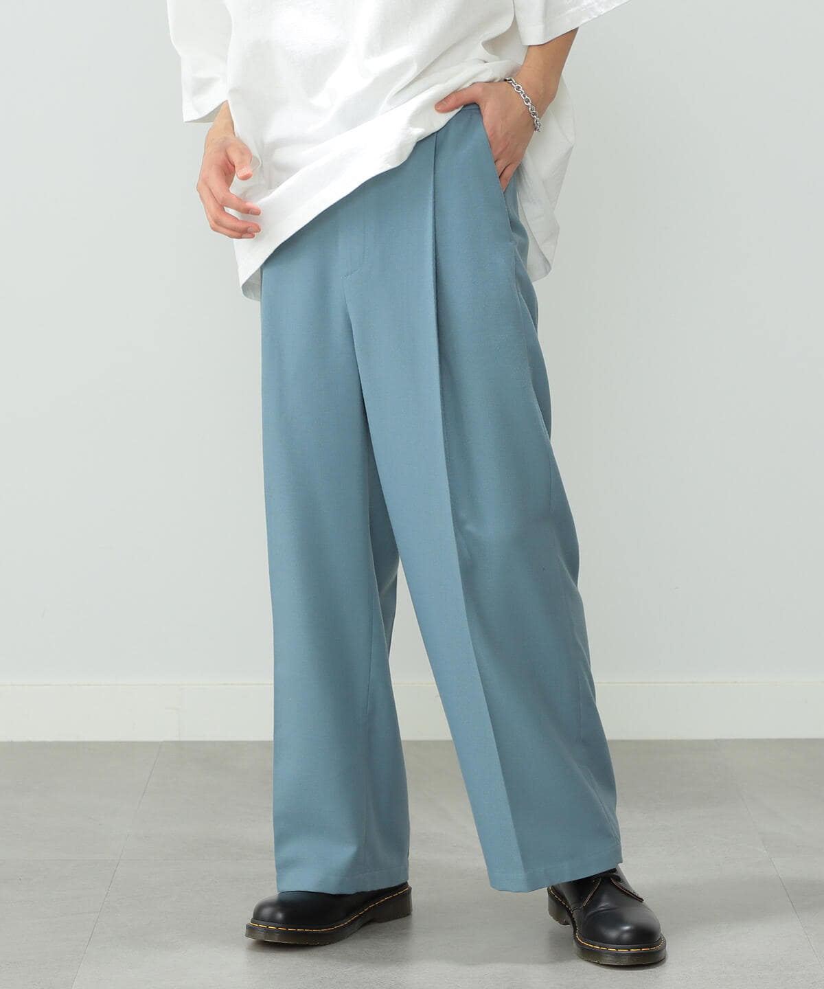【タイムセール】ワイド イージーパンツ 22SS パンツ MEN SMOKE BLUE S 【タイムセール】ワイド イージーパンツ 22SS パンツ MEN SMOKE BLUE S