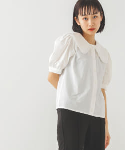BeAMS DOT / ビッグフリル襟 半袖ブラウス