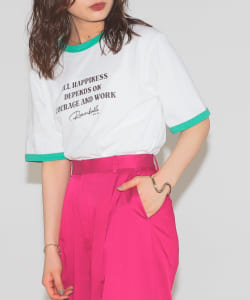 BeAMS DOT / ロゴ リンガー Tシャツ