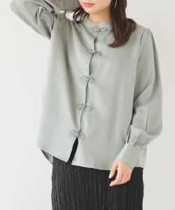 BeAMS DOT / サテンチャイナシャツ