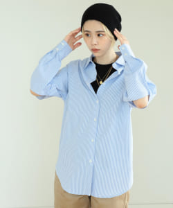 BeAMS DOT / エルボーカット オーバーシャツ