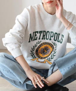 BeAMS DOT / カレッジロゴ オーバースウェット