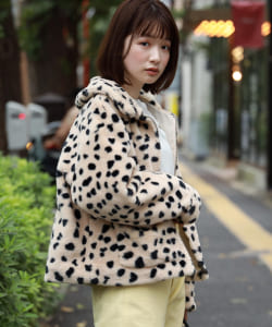 BeAMS DOT / ダルメシアン柄 ファーブルゾン