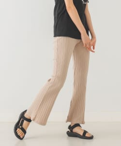 BeAMS DOT / リブニット フレアスリットパンツ21SS