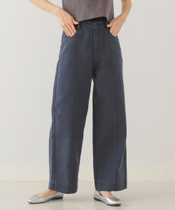 BeAMS DOT / ハイウエスト 綿セミワイドパンツ