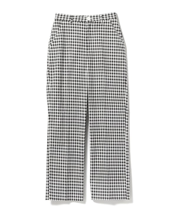Beams Dot ビームスドット Web限定 Beams Dot ギンガムチェック ストレート ハイウエストパンツ パンツ カジュアルパンツ 通販 Beams