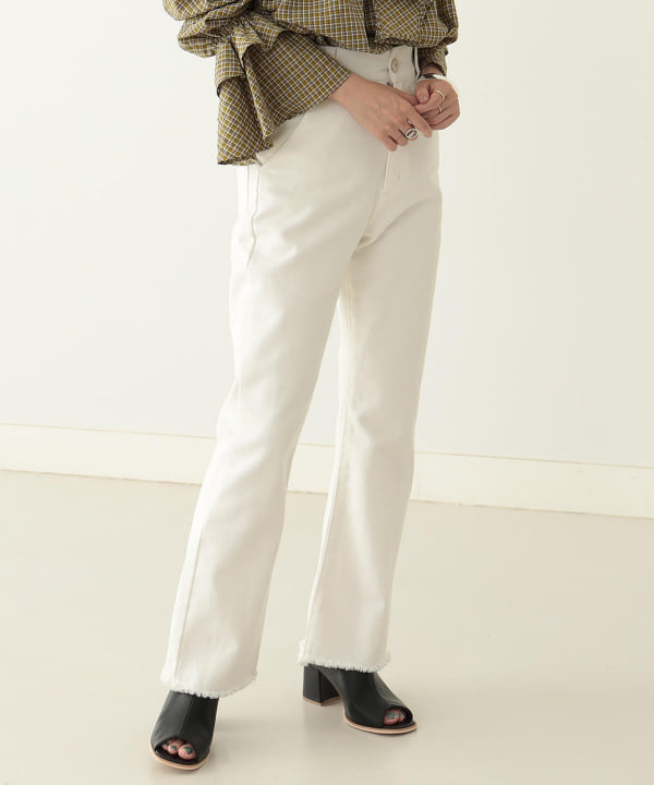 バック レースアップ フレア デニム パンツ le reve vaniller 全