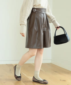 BeAMS DOT / フェイクレザー キュロット