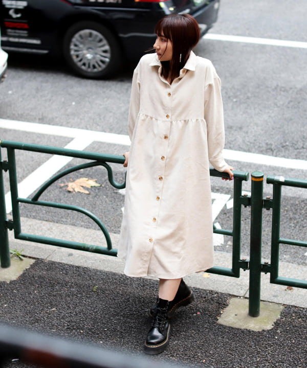 Beams Dot ビームスドット Web限定 Beams Dot コーデュロイ シャツワンピース ワンピース ワンピース 通販 Beams