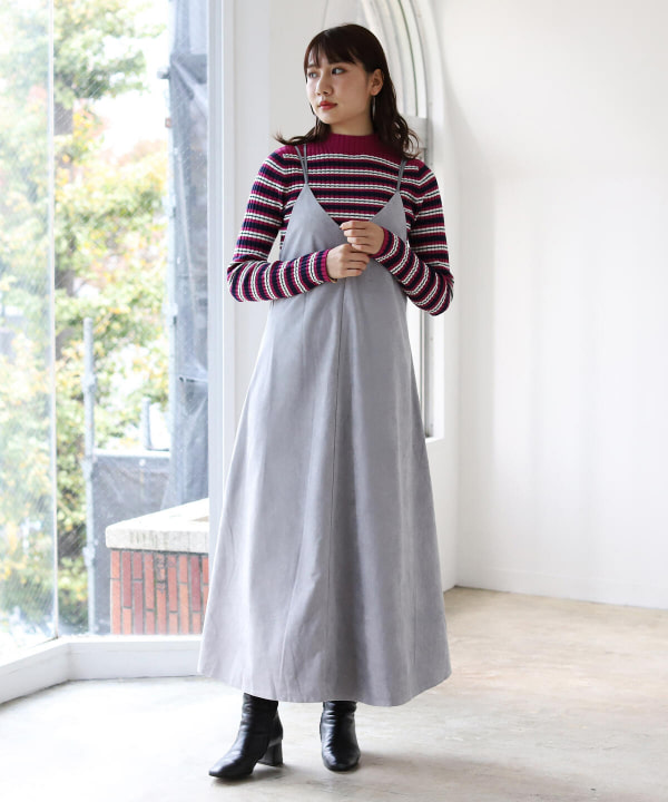 Beams Dot ビームスドット アウトレット Web限定 Beams Dot スエード調 ロングキャミワンピース ワンピース ワンピース 通販 Beams