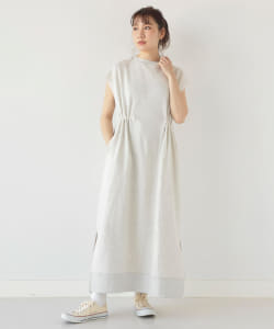 BeAMS DOT / ドロスト付き スウェット ノースリーブワンピース