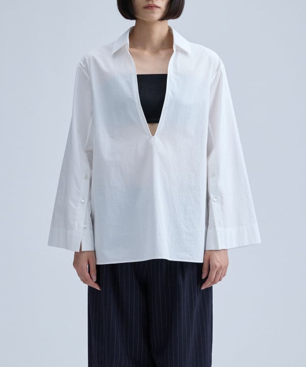 Vneck Pullover Shirt Model：H170 B76 W59 H86　Size：38(M)