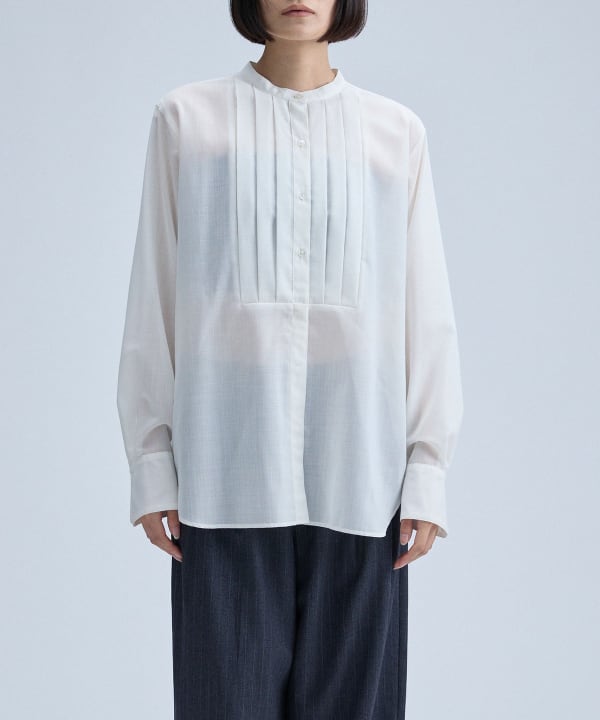 Sheer Tucked Blouse Model：H170 B76 W59 H86　Size：38(M)