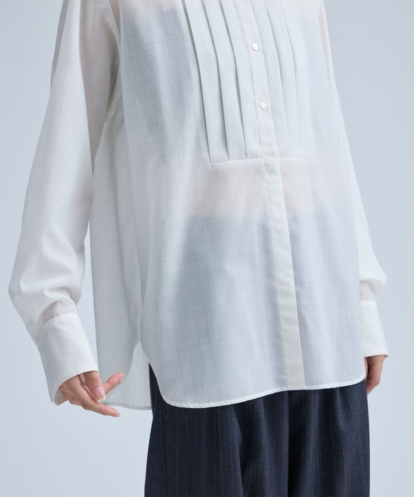 Sheer Tucked Blouse