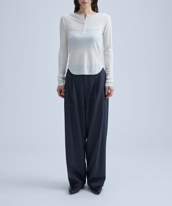 Ribbed Henley Pullover