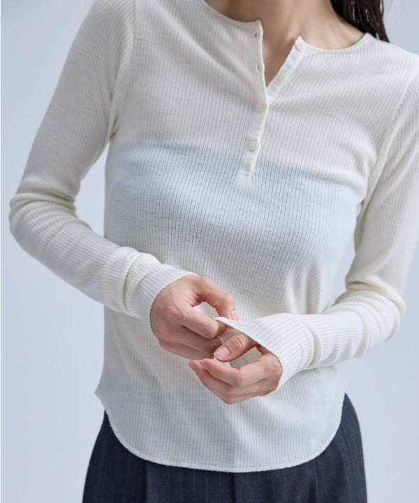 Ribbed Henley Pullover