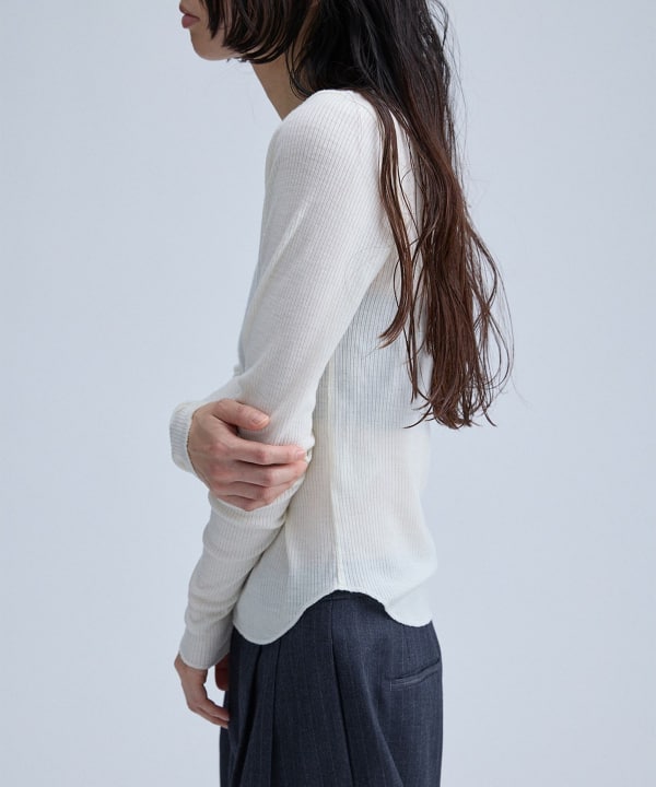 Ribbed Henley Pullover
