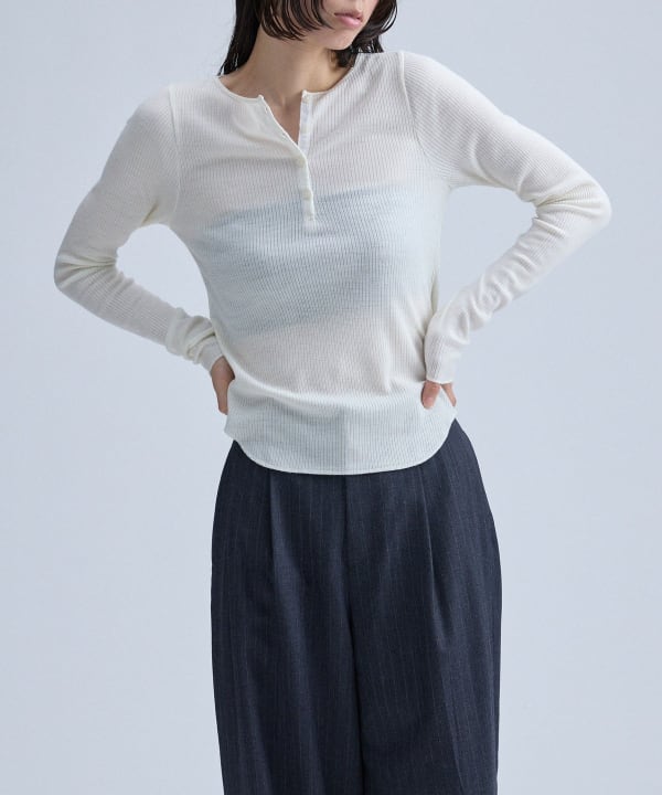 Ribbed Henley Pullover