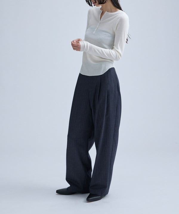 Ribbed Henley Pullover
