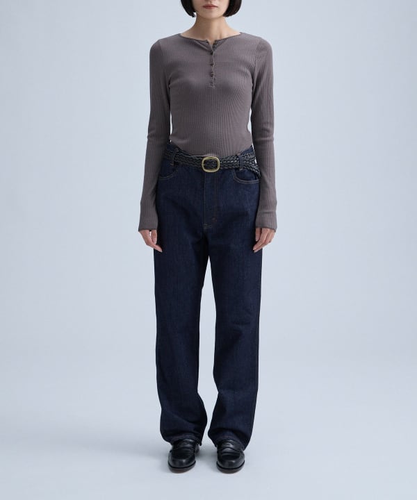 Ribbed Henley Pullover