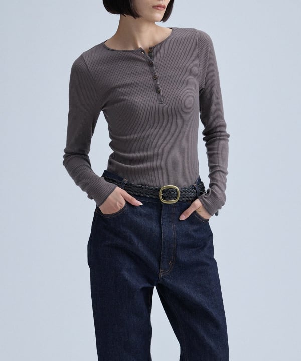 Ribbed Henley Pullover