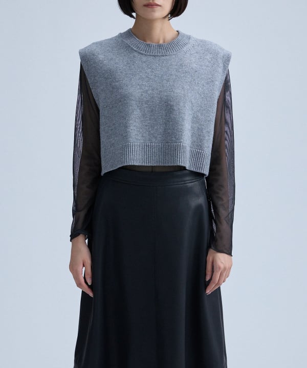 Knit Vest Model：H170 B76 W59 H86　Size：ONE SIZE
