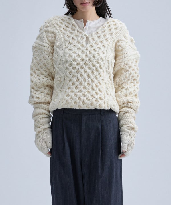 Cable Hand Knit Model：H170 B83 W60 H87　Size：ONE SIZE