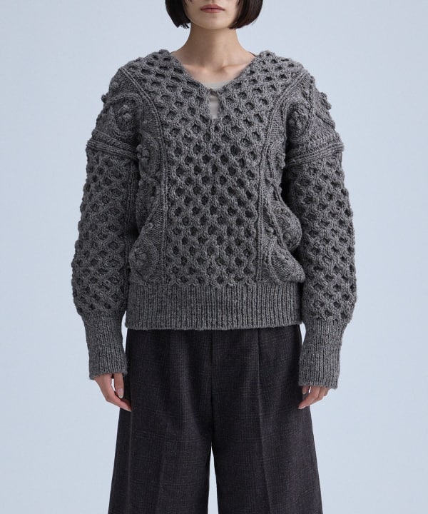 Cable Hand Knit Model：H170 B76 W59 H86　Size：ONE SIZE