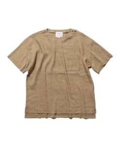▲BEAMS LIGHTS / リネンレーヨンストレッチウーブンプルオーバー半袖シャツ