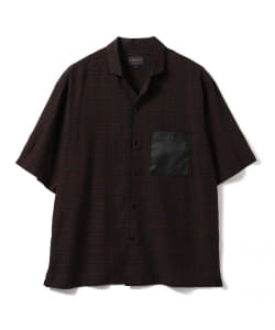 ▲PENDLETON × BEAMS LIGHTS / 別注 チェック レザーポケット オープンカラーシャツ