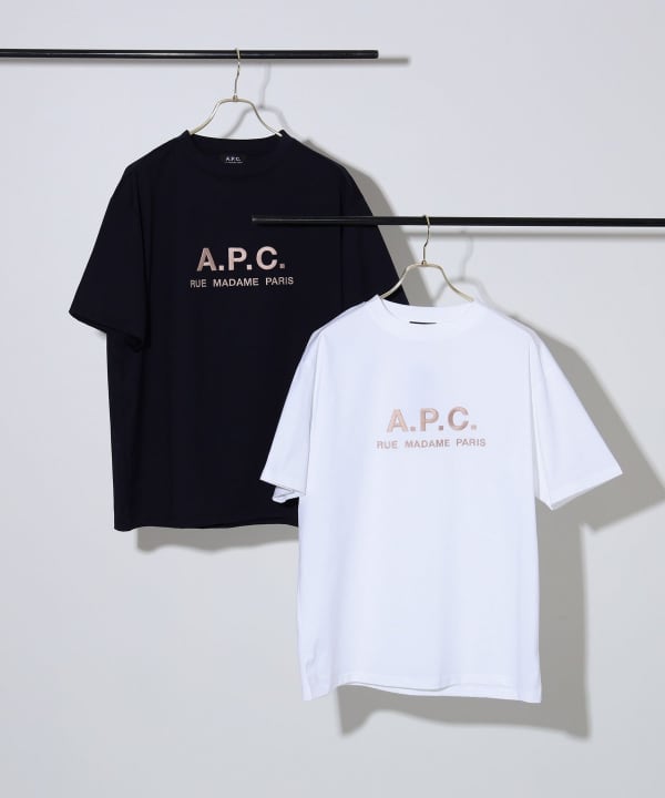 市場買付新品　未使用　A.P.C.×BEAMS LIGHTS / 別注刺繍ロゴ Tシャツ トップス