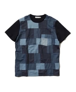 ▲BEAMS LIGHTS / デニムパッチワークTシャツ