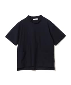 ▲BEAMS LIGHTS / COOLMAX(R) シアサッカー モックネック Tシャツ