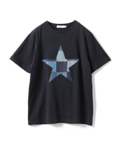 ▲BEAMS LIGHTS / デニムパッチワーク ワンスター Tシャツ（日本製）