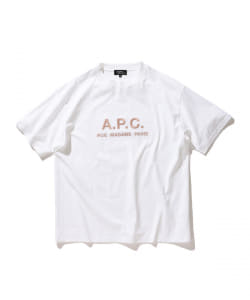 【予約】A.P.C. × BEAMS LIGHTS / 別注 RUE MADAME エンブロイダリーロゴ クルーネック Tシャツ