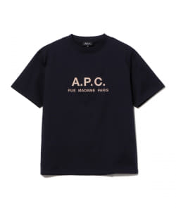 A.P.C. × BEAMS LIGHTS / 別注 RUE MADAME エンブロイダリーロゴ クルーネック Tシャツ
