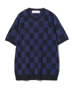 ▲BEAMS LIGHTS / フラッグチェック半袖ニット