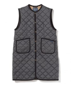 【期間限定】LAVENHAM / 『LONGLINE』 キルティング クルーネック ロング ベスト